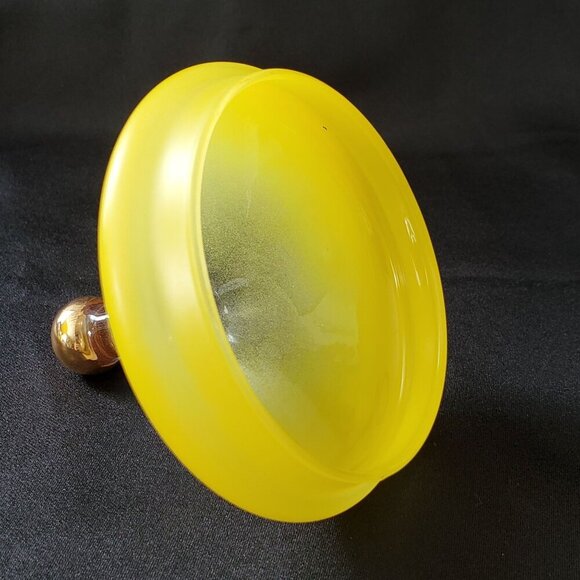 VTG Lemon Yellow Empoli MCM Circus Tent Bonbonniere Apothecary Lidded Jar 8.5" - Picture 11 of 16